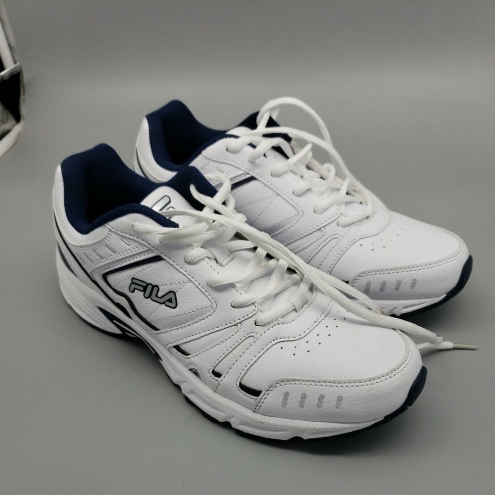Men's Fila Sneakers Shoes 8.5 91175 White Blue Leather